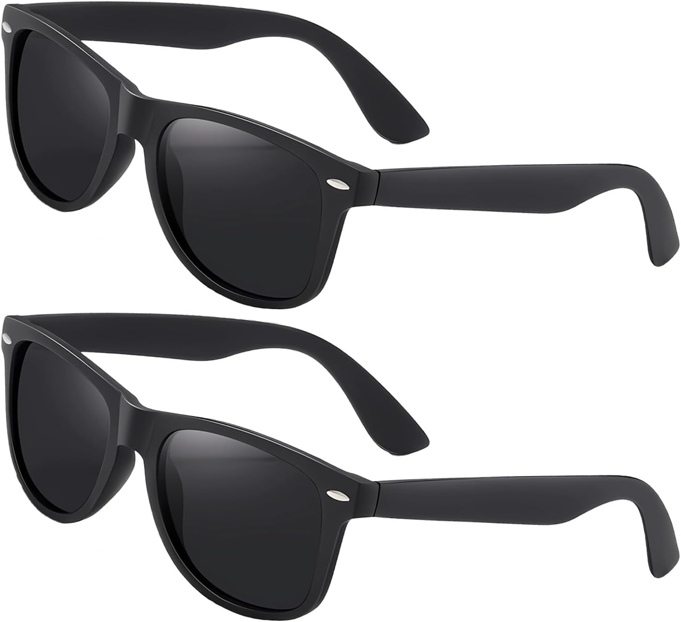 Polarisiert Sonnenbrille Herren Damen UV400 rechteckig Schwarz mit Etui