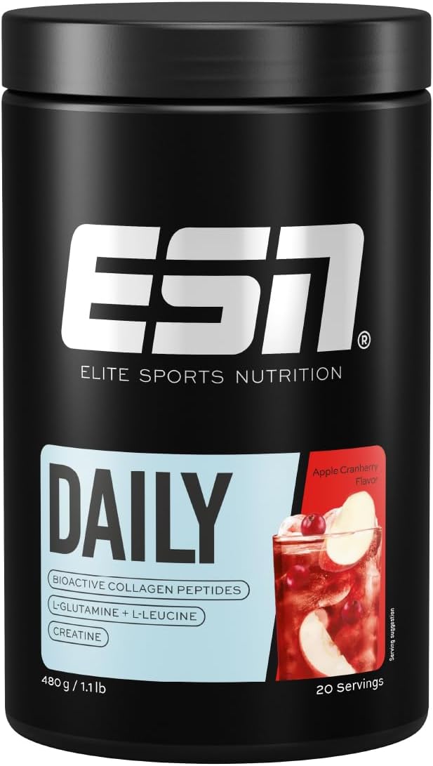 ESN Daily Pulver Raspberry Iced Tea mit Glutamin Creatin Collagen vers