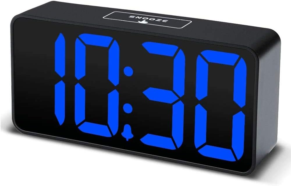 Digitaler LED Wecker gross Ziffern dimmbar USB Snooze 12/24 h Schwarz Weiss