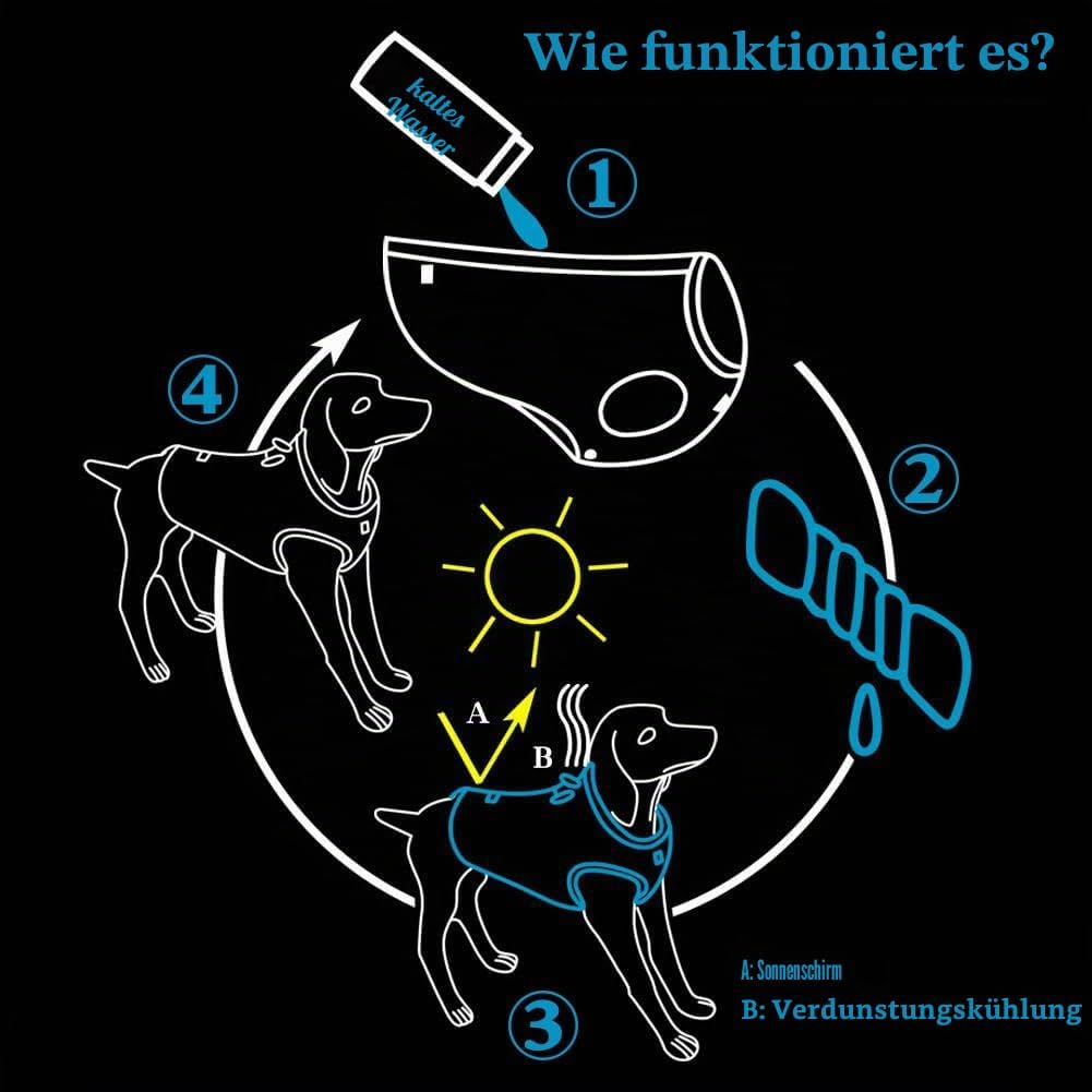 Truelove Hundekuehlweste mit verstellbarem Verschluss, Outdoor, Jagd, Training
