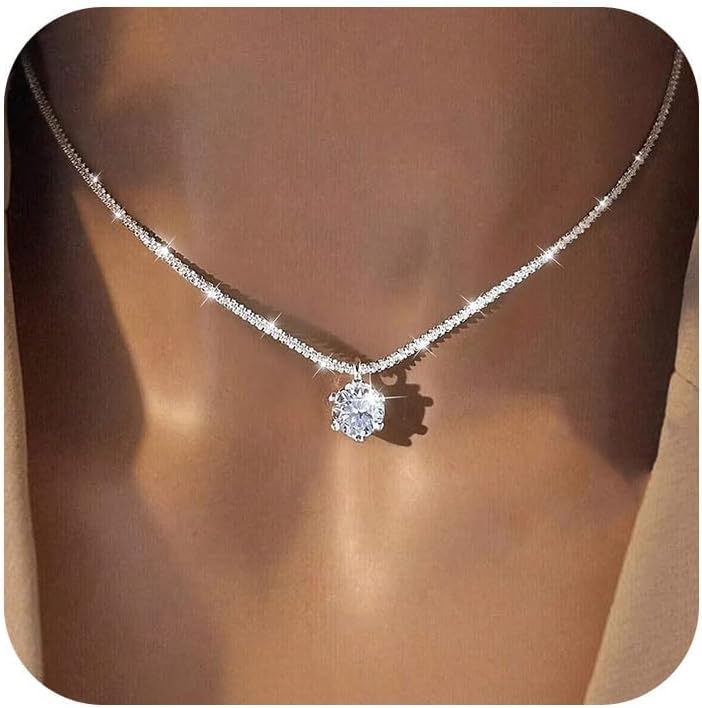 Silberkette 925 Damen mit Kristallanhaenger Rosa/Weiss/Gruen personalisiert