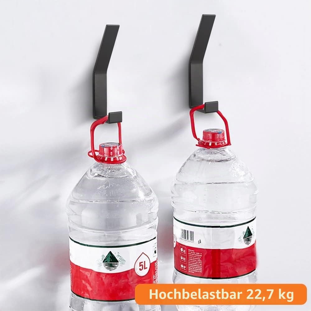 Kleiderhaken Wand 8er Set schwarz unsichtbar zum Bohren Handtuchhaken
