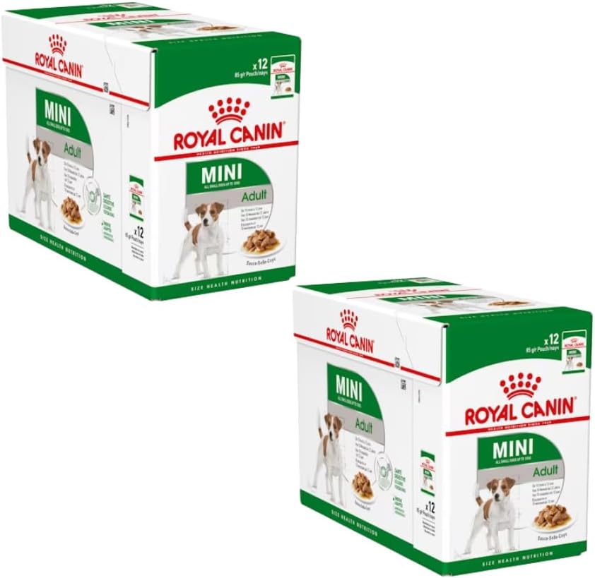 Royal Canin Mini Adult Nassfutter 2 x 12 x 85 g Doppelpack mit EPA & DHA