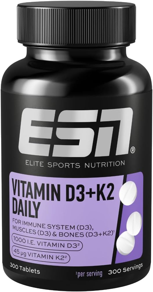 ESN Vitamin D3 K2 Tabletten 300 St. hochdosiert fuer Immunsystem Knochen