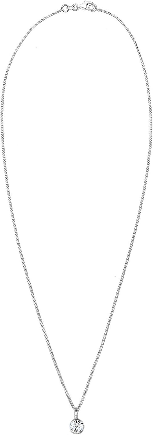 Elli Halskette Damen mit Kristall Anhaenger Silber Kette 45 cm