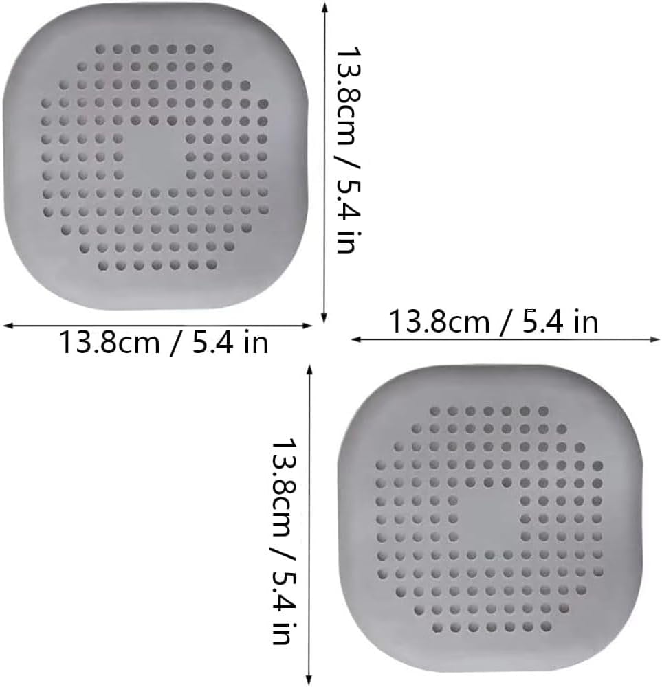 Abflusssieb Silikon 2er Set Grau Weiss - Dusche Badewanne Haarfaenger