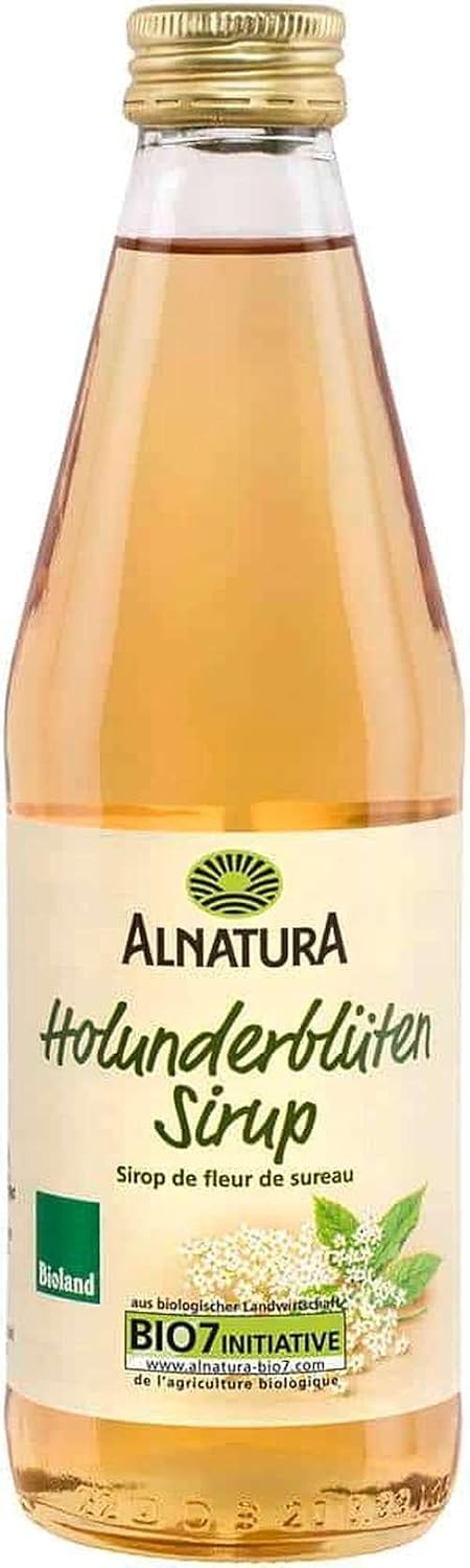 Bio Holunderbluetensirup - natuerlicher Sirup aus Holunderblueten