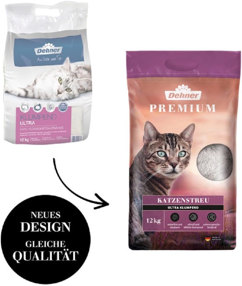 Ultra Katzenstreu klumpend 12kg aus Bentonit verschiedene Sorten