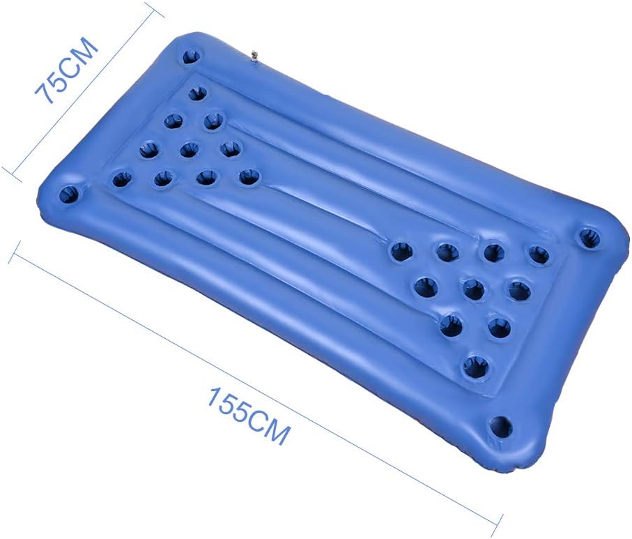Faburo Luftmatratze 175x75x15 cm aufblasbar mit Getraenkehalter Pool Float