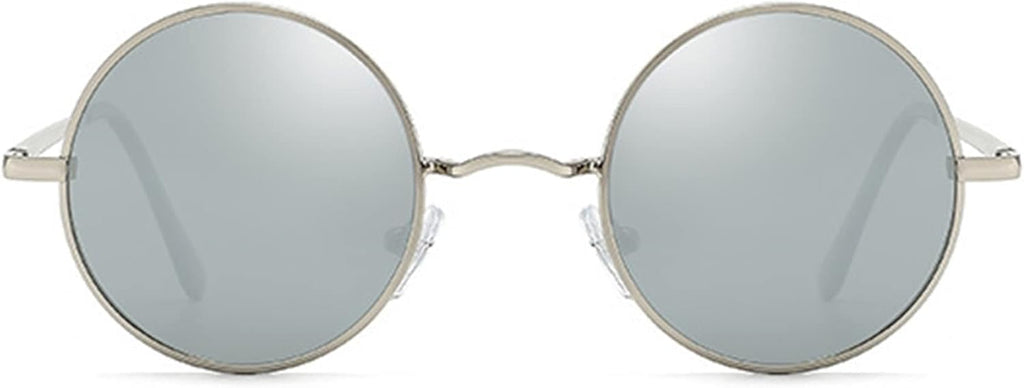 Polarisiert Sonnenbrille Herren Damen UV400 Metallrahmen rund Retro