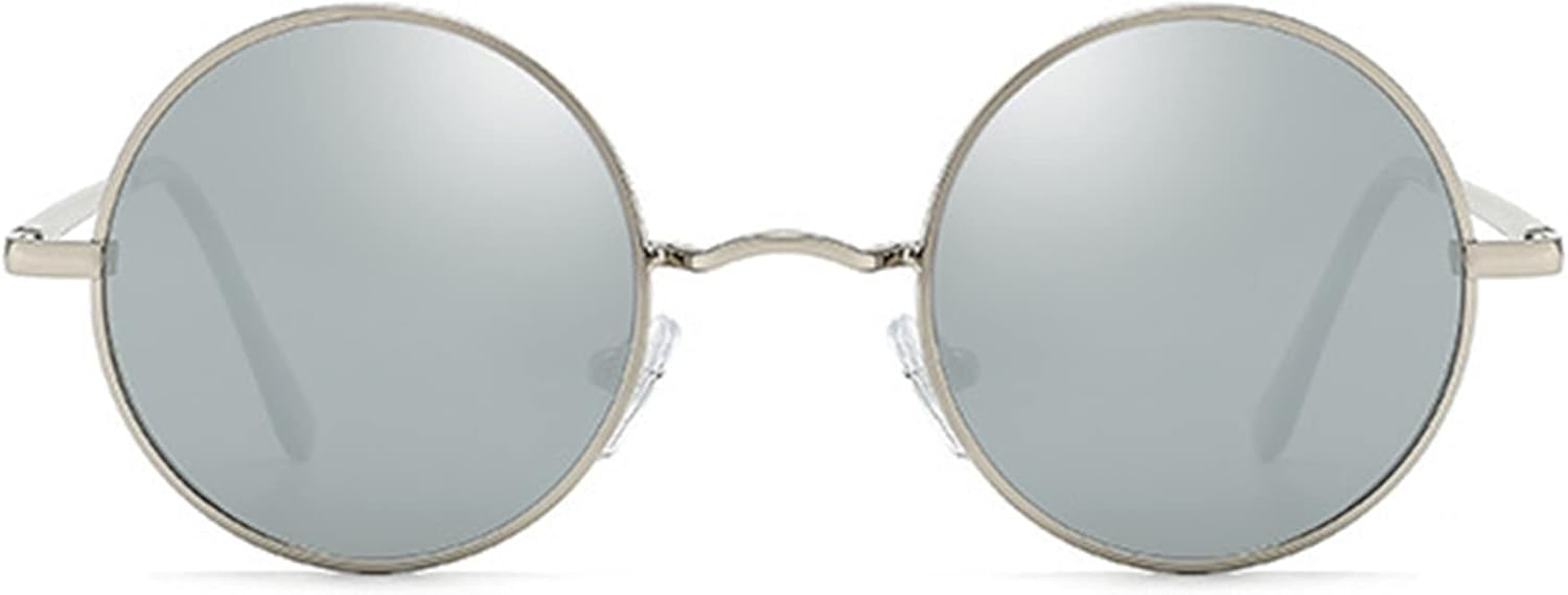 Polarisiert Sonnenbrille Herren Damen UV400 Metallrahmen rund Retro