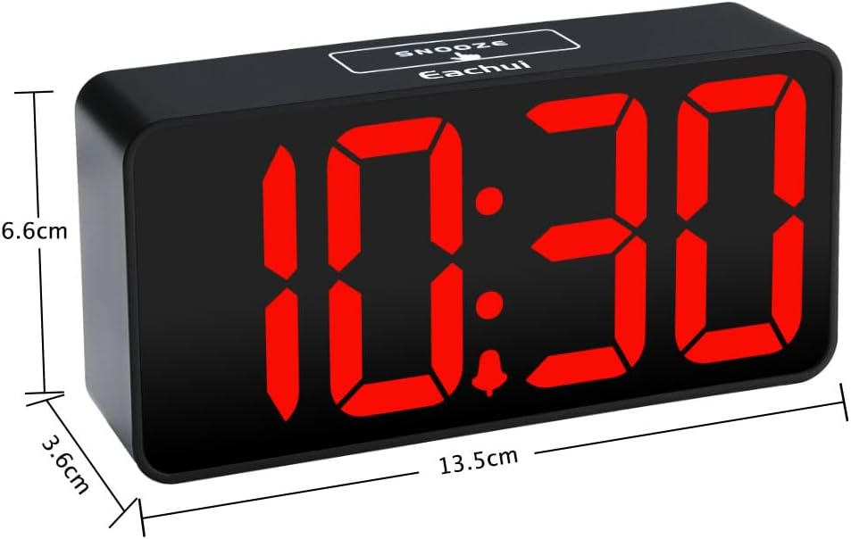 Digitaler LED Wecker gross Ziffern dimmbar USB Snooze 12/24 h Schwarz Weiss