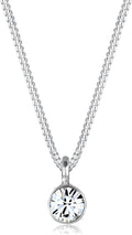 Elli Halskette Damen mit Kristall Anhaenger Silber Kette 45 cm