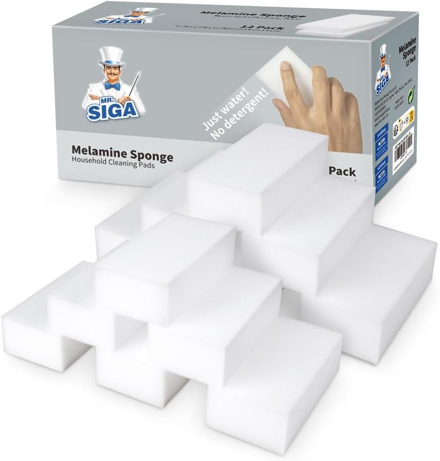 MR.SIGA Melamin Reinigungsschwamm 12er Set 12×6×3 cm Schmutzradierer