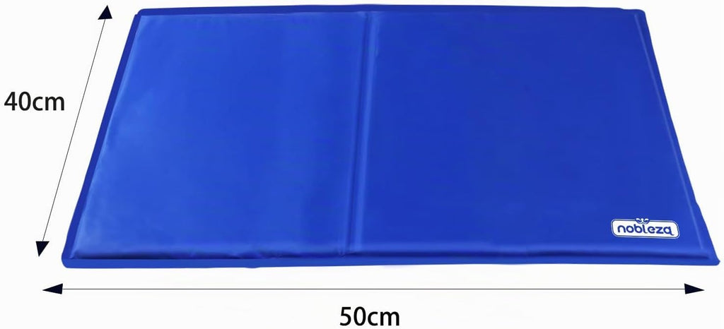 Nobleza Kuehlmatte fuer Hunde 65x50 cm Blau selbstkuehlend Gel 1cm-2cm
