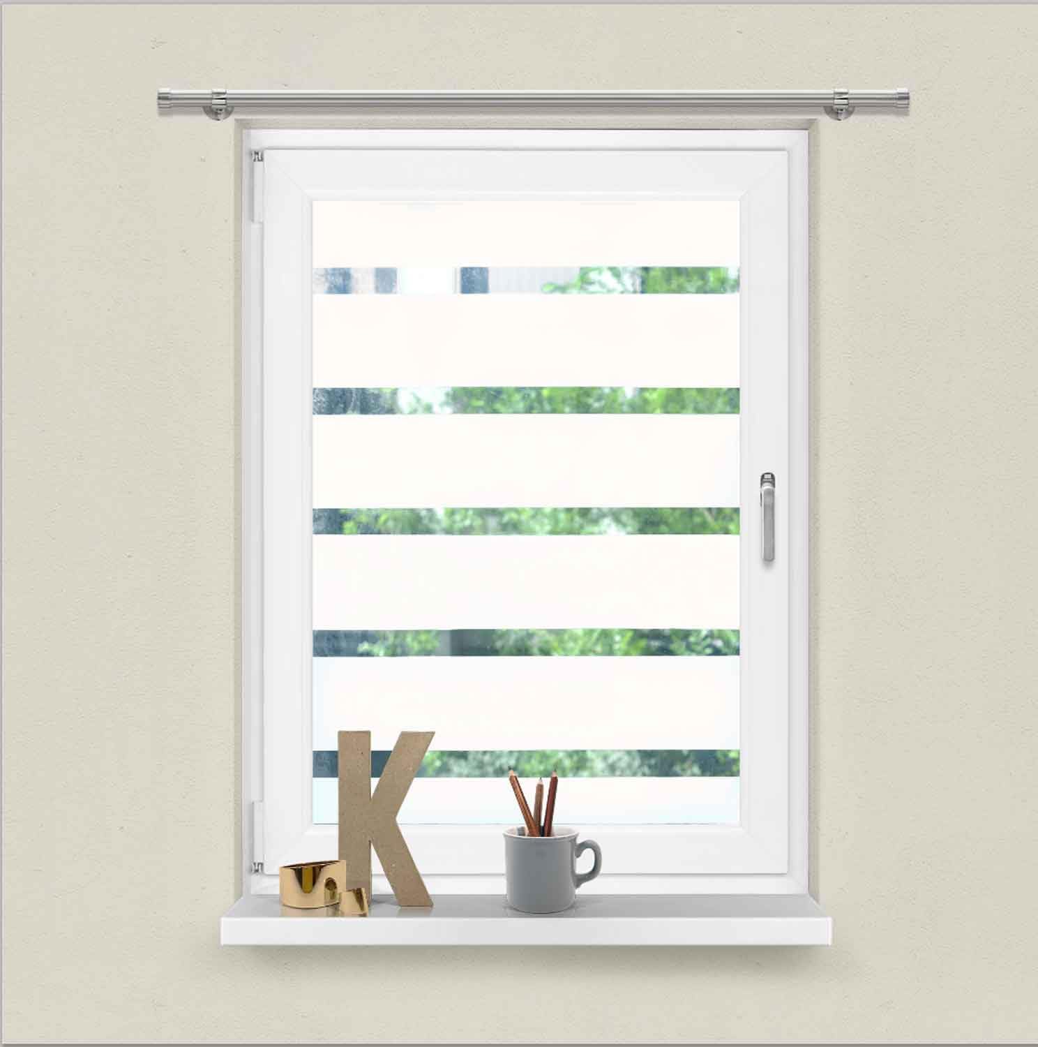 Fensterfolie Streifen 67 x 200 cm Sichtschutz 10 cm statisch Anti-UV