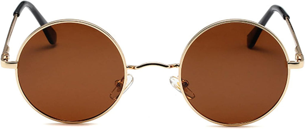 Polarisiert Sonnenbrille Herren Damen UV400 Metallrahmen rund Retro