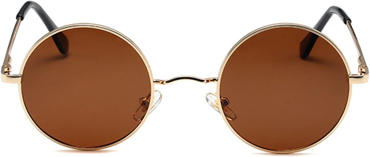 Polarisiert Sonnenbrille Herren Damen UV400 Metallrahmen rund Retro