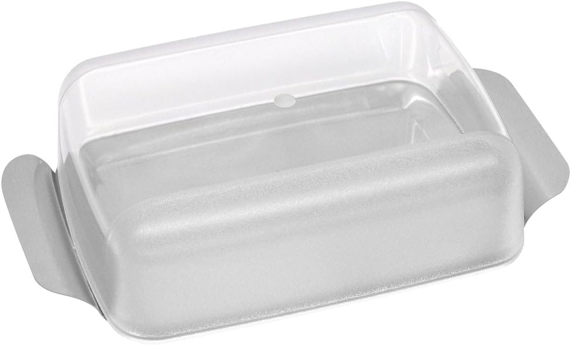 Butterdose aus Edelstahl, Butterbox Silber, 1 Stueck