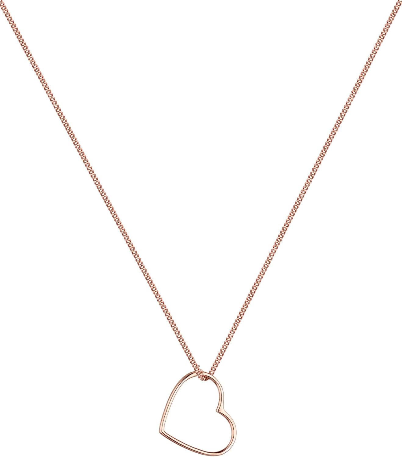 Elli 925 Silber Damen Halskette Herz Anhaenger