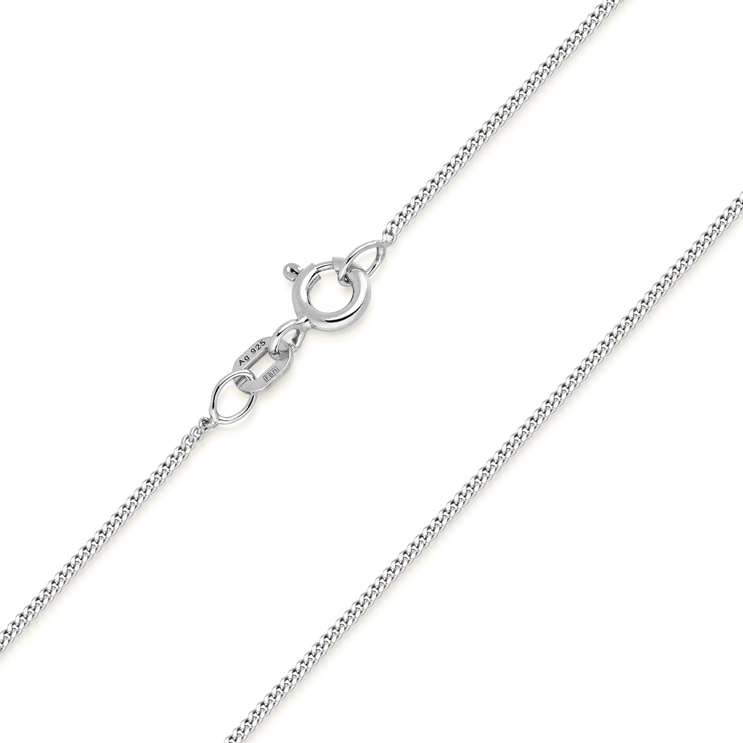 MATERIA 925 Silber Panzerkette 1 mm Damen Halskette cm