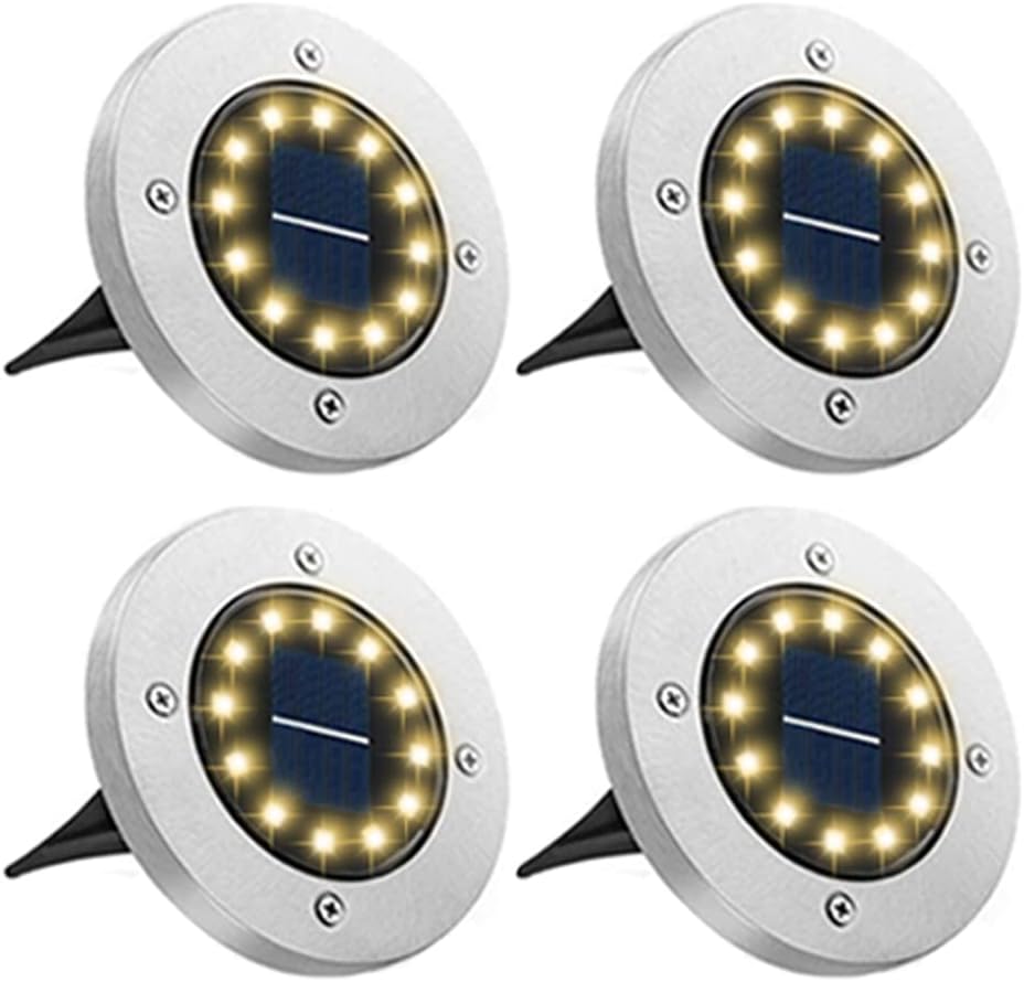 Bowfar Solar Bodenleuchten 12er Set 12 LEDs 3000K warmweiss wasserdicht