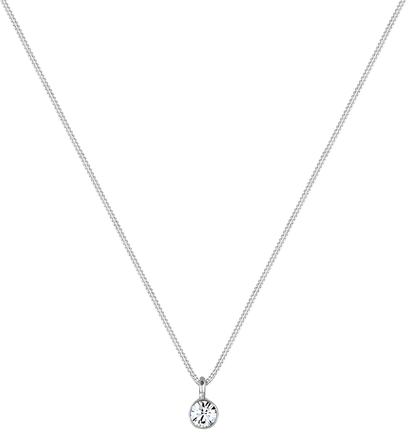 Elli Halskette Damen mit Kristall Anhaenger Silber Kette 45 cm