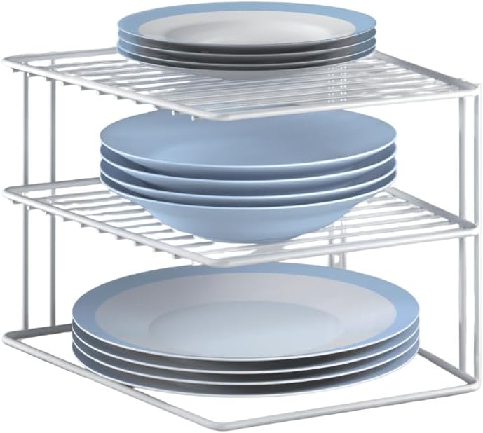 Eckschrank Organizer 2 Etagen Kuechenschrank Einsatz weiss 45cm-57cm