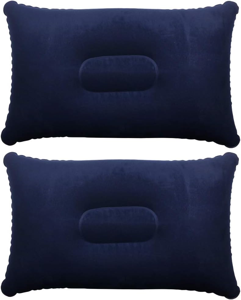 Trixes aufblasbares Campingkissen 2er Pack Marineblau beflockt leicht