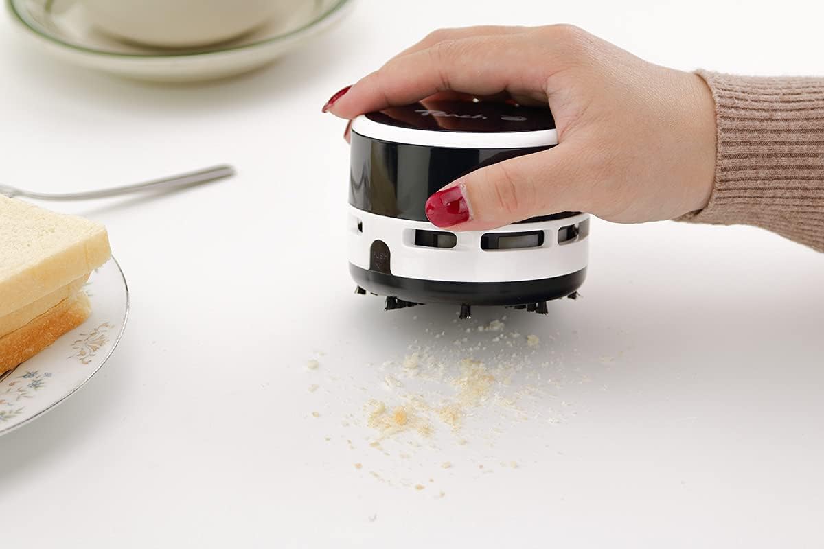 Peach PA105 Mini Staubsauger schwarz batteriebetrieben 2x AA hohe Saugkraft