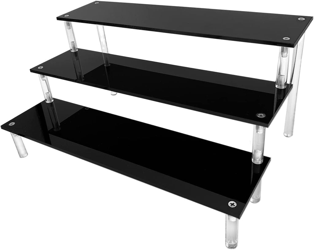 Acryl Riser Display Regal fuer Amiibo und Funko Pop Figuren, schwarz, Tischstaende