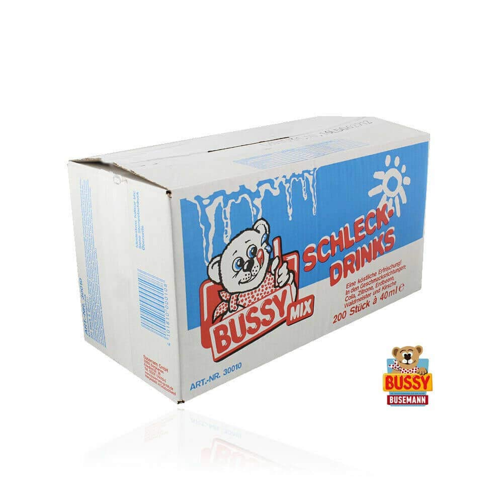 BUSSY Schleck Drinks Mix 200×40ml - Fruechtemix Wassereis - Akt. MHD