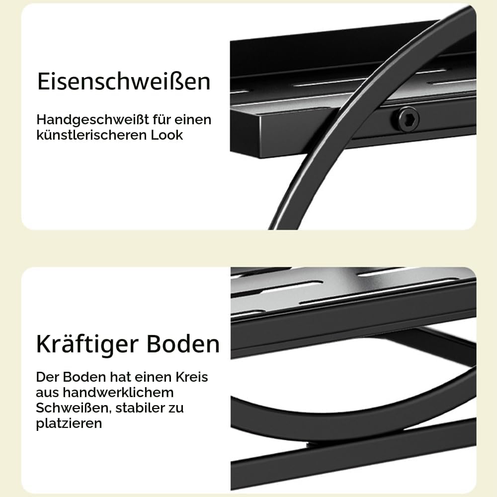 Make-up Organizer 2-stoeckig Metall schwarz rund Kosmetikaufbewahrung