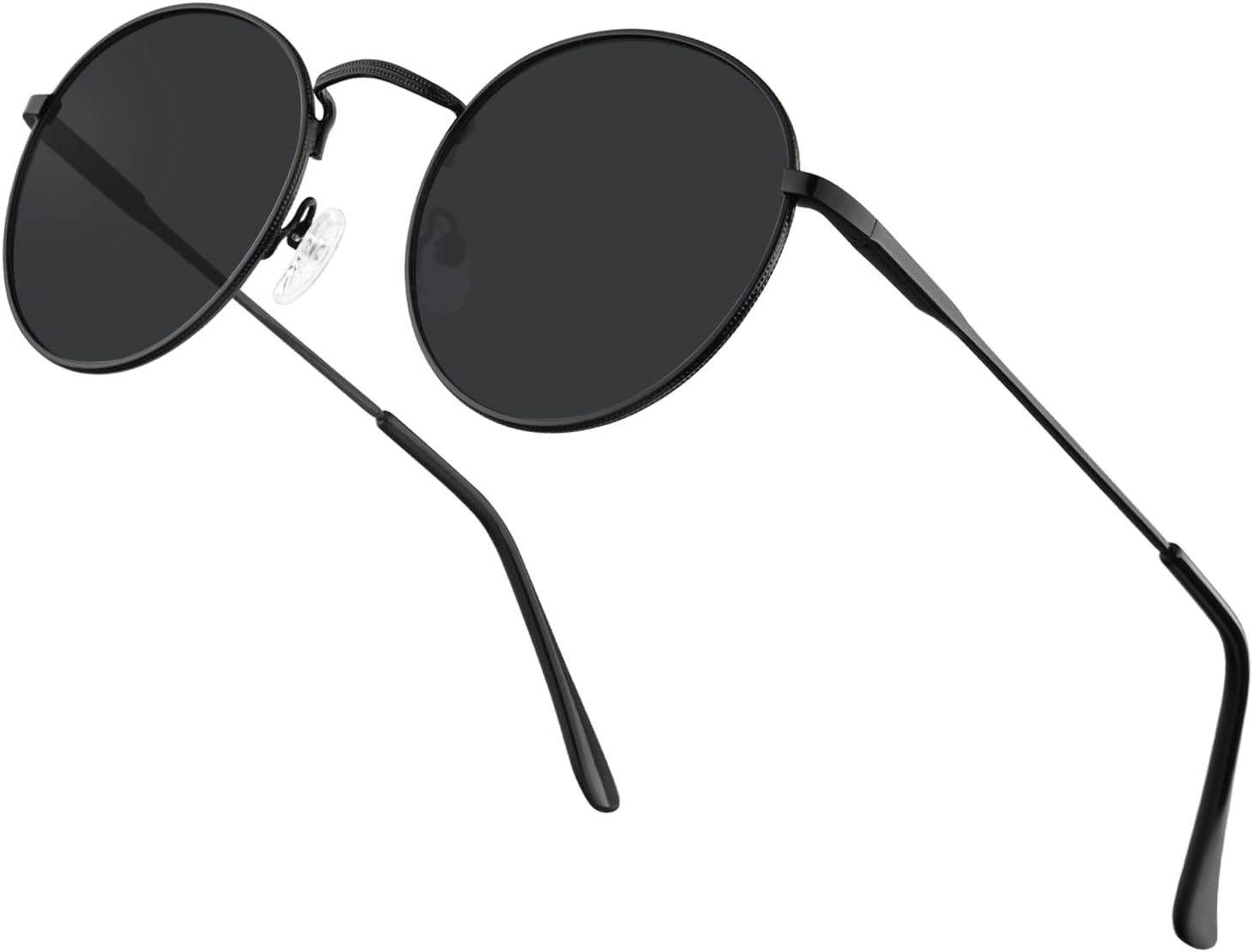 HENGOSEN Herren Sonnenbrille rund polarisiert Metallrahmen Retro Unisex