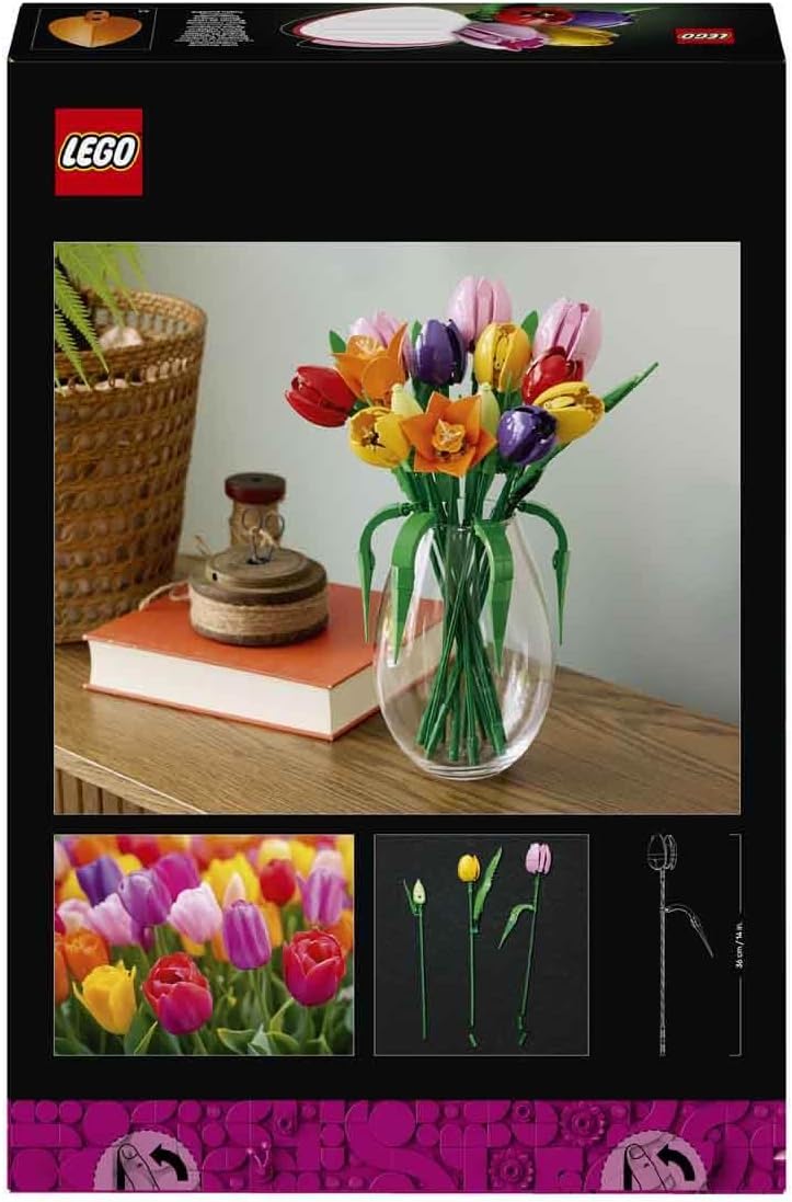 LEGO Botanicals Tulpenstrauss Set Kunstblumen Deko Blumengesteck