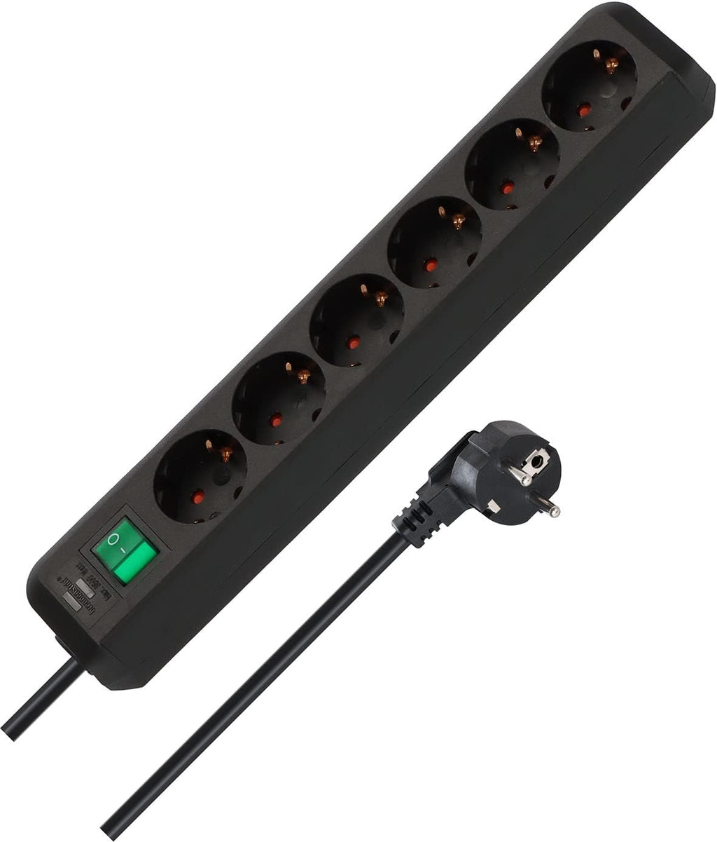Brennenstuhl Eco-Line Steckdosenleiste 6-fach mit Schalter, 1,5m Kabel