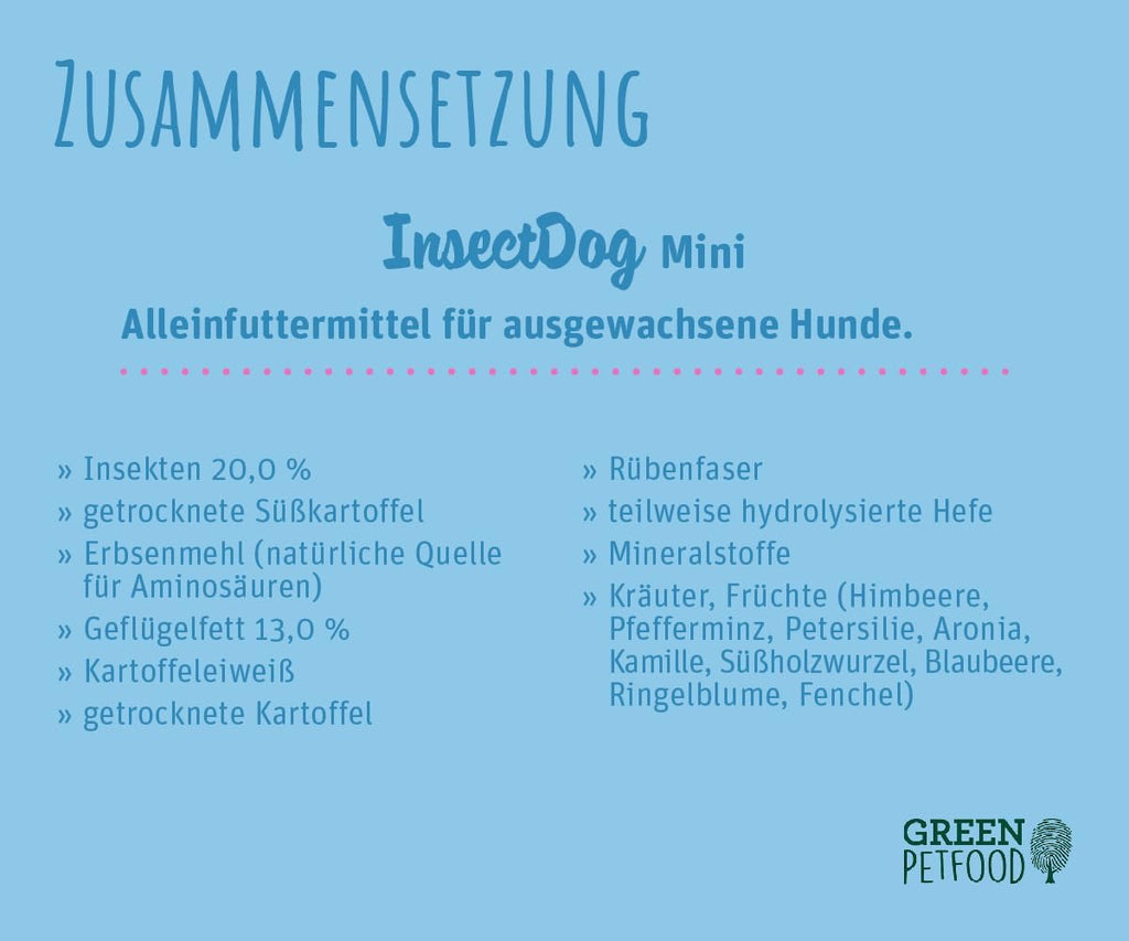 Green Petfood InsectDog Mini Adult Trockenfutter Suesskartoffel