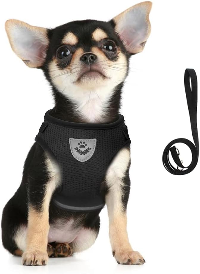 FEimaX Katzengeschirr Mesh verstellbar 25cm-40cm mit Leine reflektierend