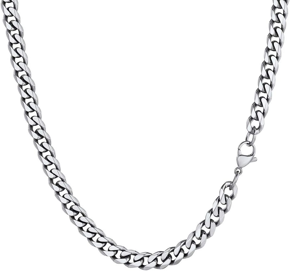 PROSTEEL Herren Panzerkette Edelstahl 3/6/9/12 mm - 36/46/51/55/61/66/71/76 cm
