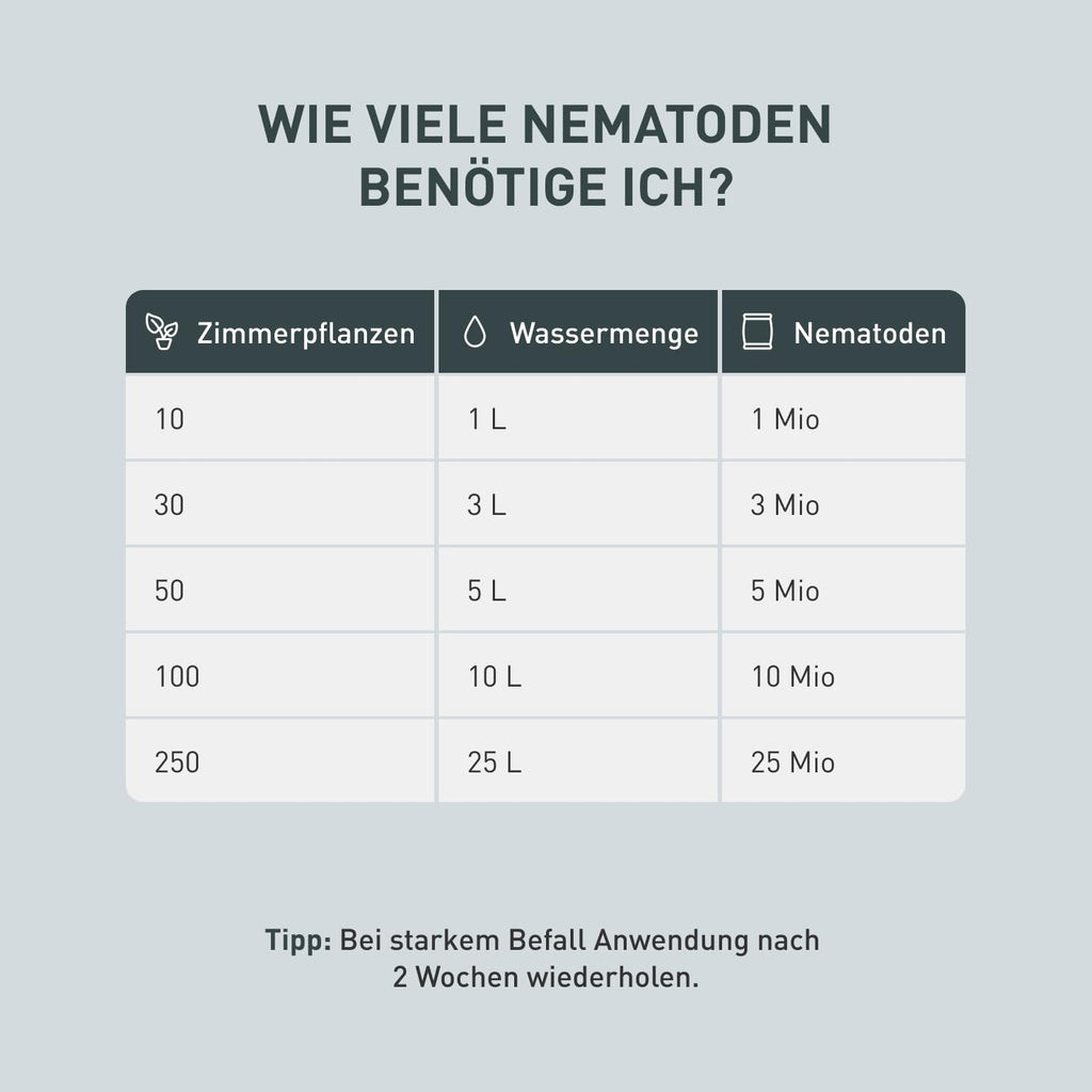 Plantura Nematoden gegen Trauermuecken zum Giessen 5 Mio fuer 5 m² (ca. 50 Pflanzen