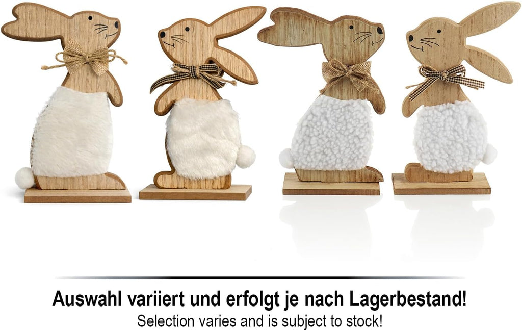 Osterhase Holz Aufsteller 2er Set Deko mit Schleife Fruehling Deko