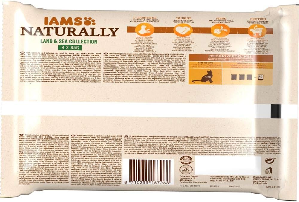 IAMS Naturally Senior Katzenfutter Nass Land & Sea Collection 12x85g
