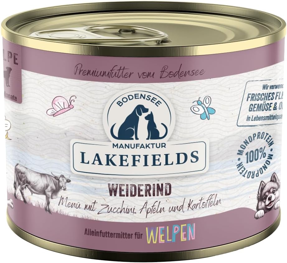 Lakefields Welpenfutter Nass Huhn 61% 6x800g verschiedene Sorten getre