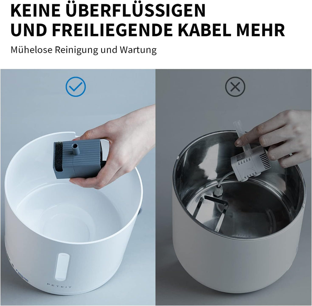 PETKIT Intelligenter Trinkbrunnen 2L fuer Katze und Hund mit Filter und App