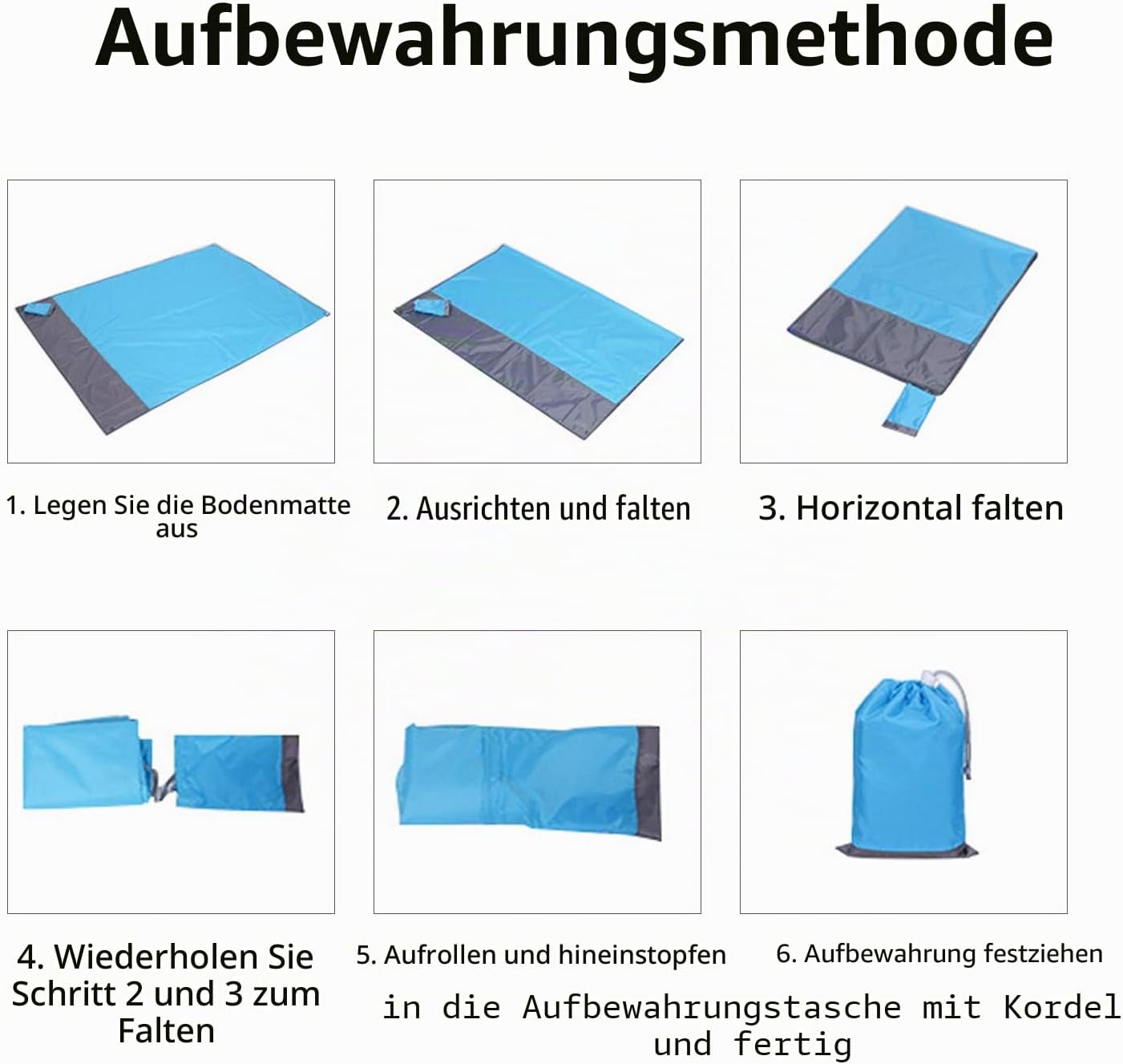Senders Stranddecke 200×210 cm sandfrei wasserdicht faltbar leichte Picknickdeck