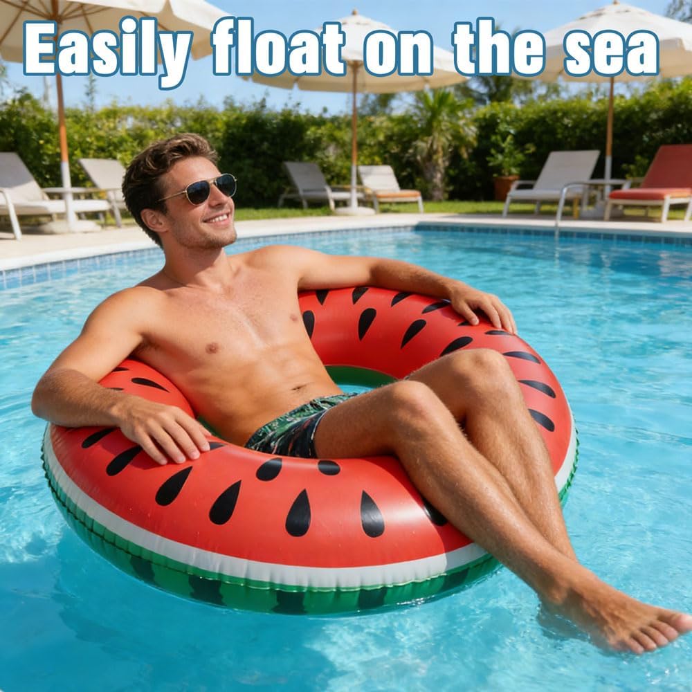 Schwimmring Donut Wassermelone Gummiring Badehilfe Strand Pool Sommer