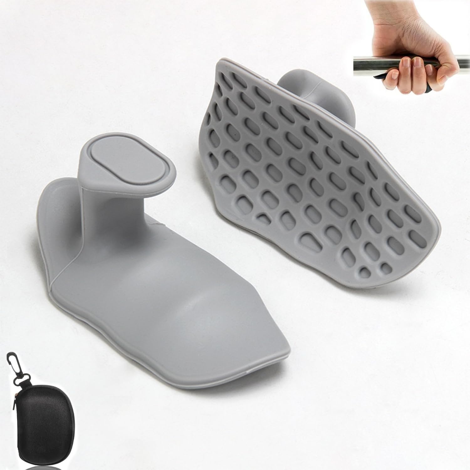 Silikon Griffhilfen Anti-Rutsch ergonomisch fuer Klimmzuege Kraftsport Fitness