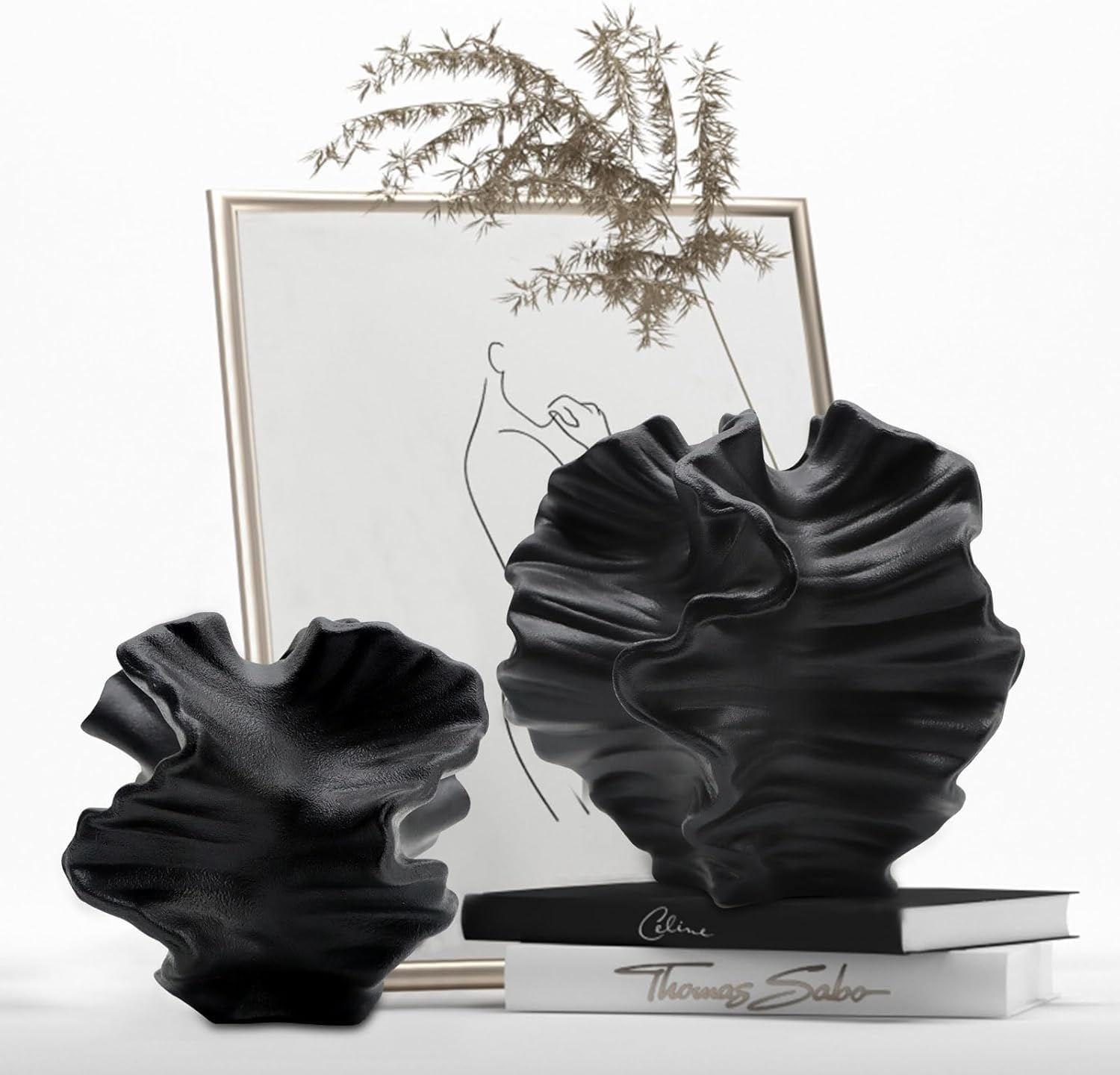 Keramikvase SUKIYPO Beige Boho Nordic Deko Modern Blumenvase