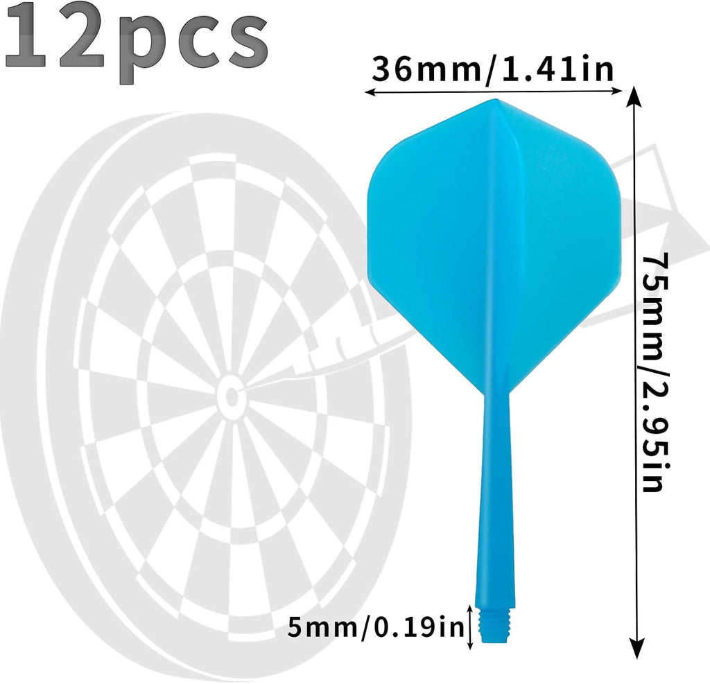 Fusion Darts Flights mit Schaft 12 Stueck 2BA Kunststoff