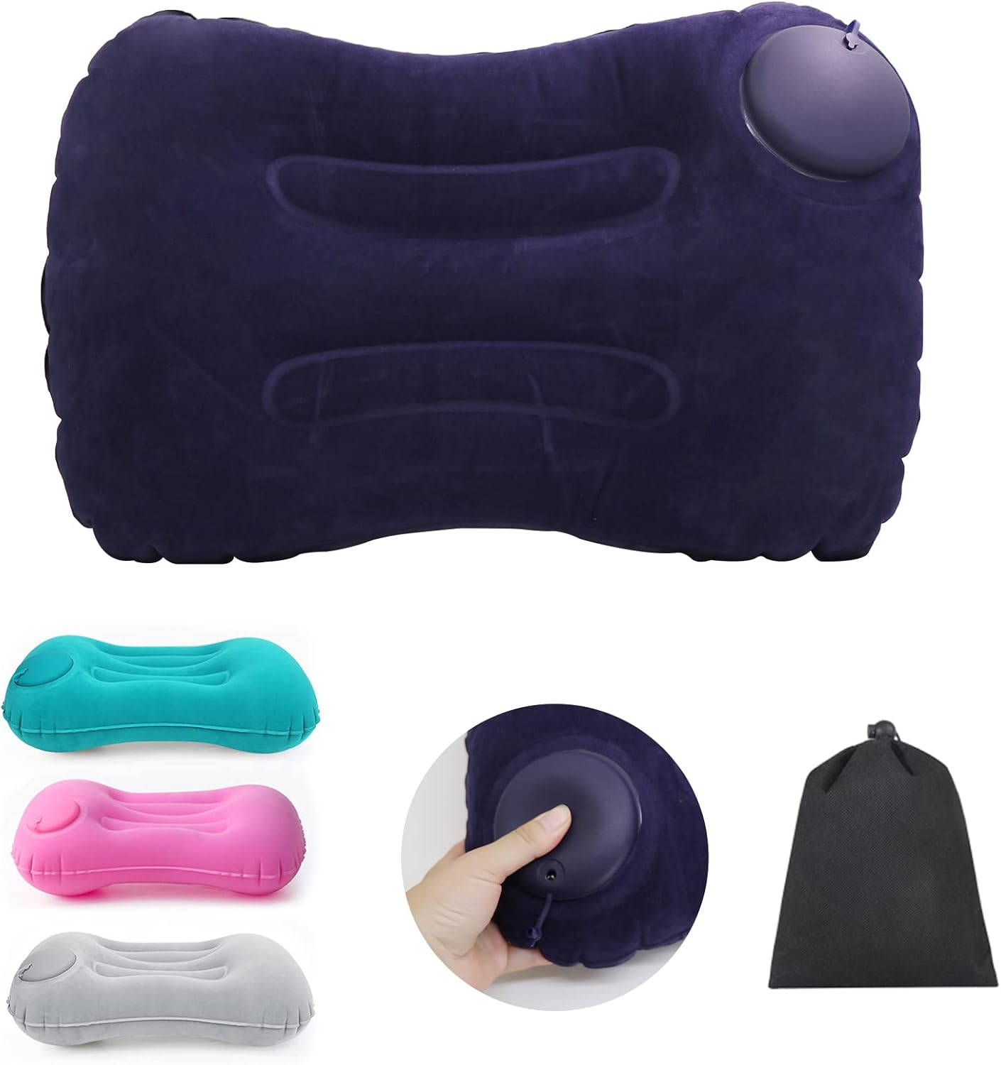 YOUXIU Aufblasbares Reisekissen Camping Kopfkissen Handpresse fuer Outdoor